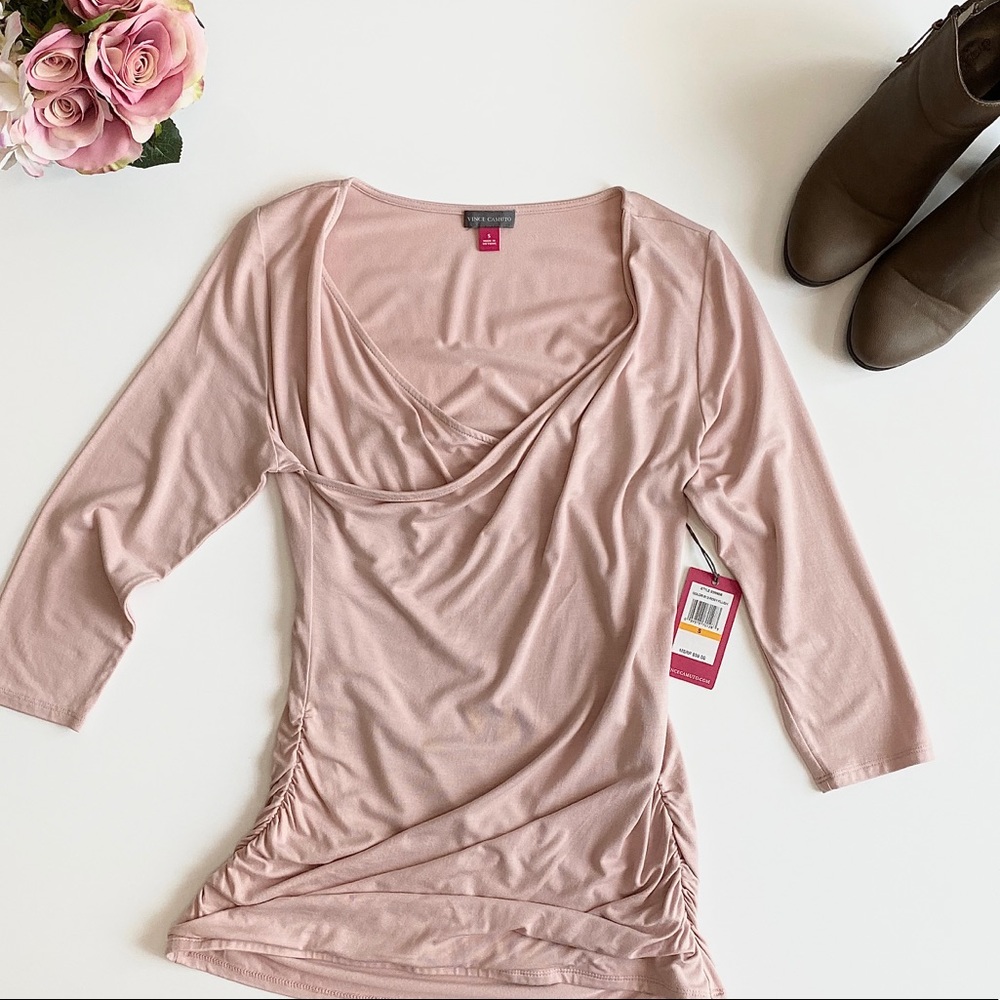 Vince Camuto | Rosy Flush Rouched Top | NWT 🌸